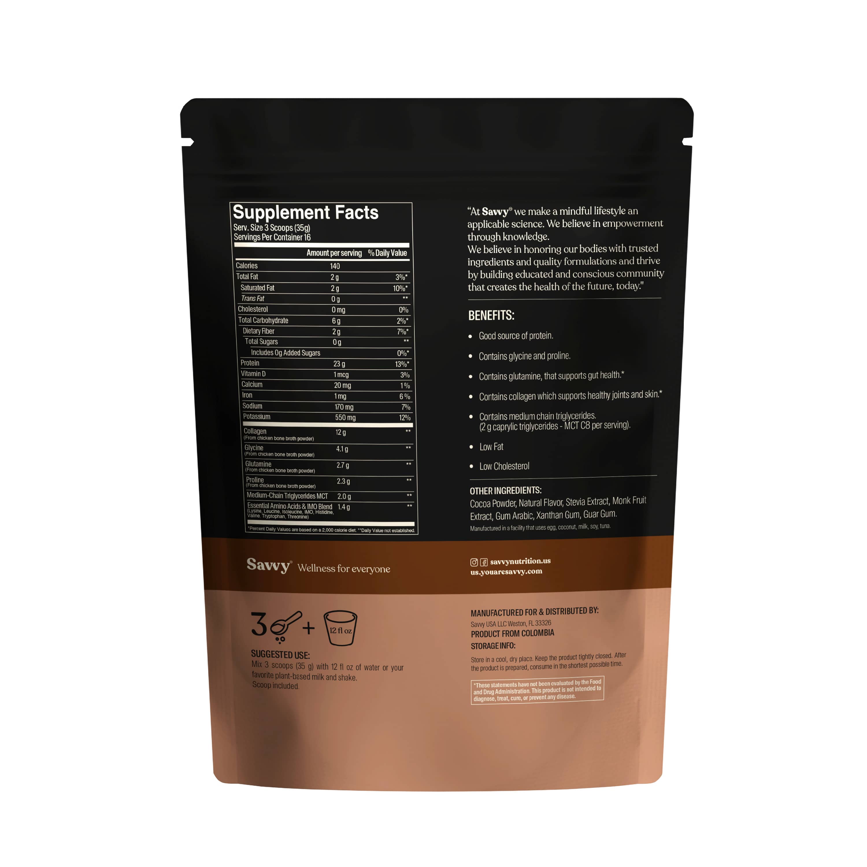 Savvy Bone Broth Power® chocolate 560gr