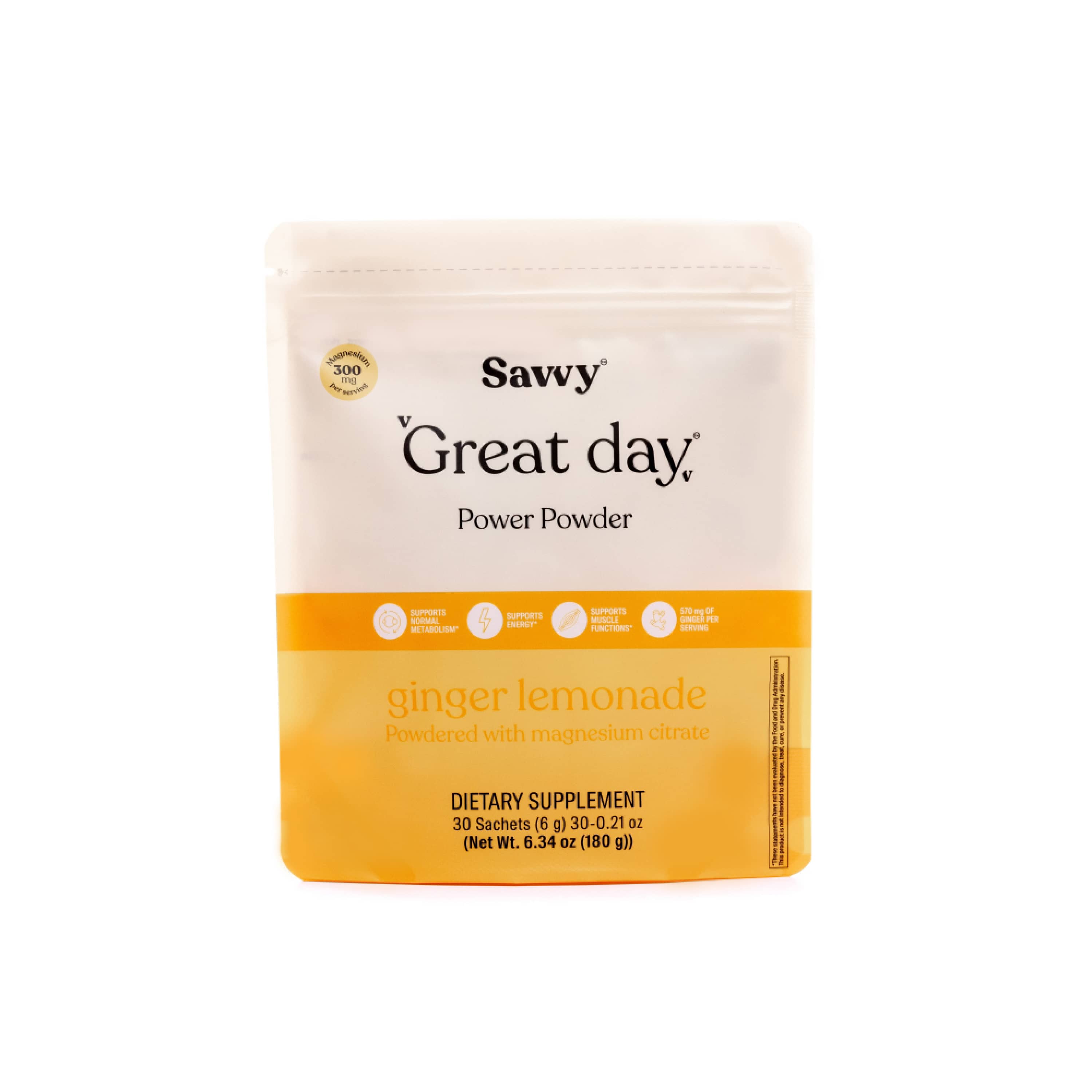 Savvy Magnesium Citrate Great Day® lemon gingerine