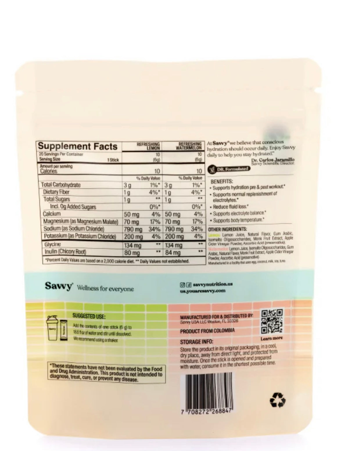 Savvy Recharge variety pack Doypack 20x6g