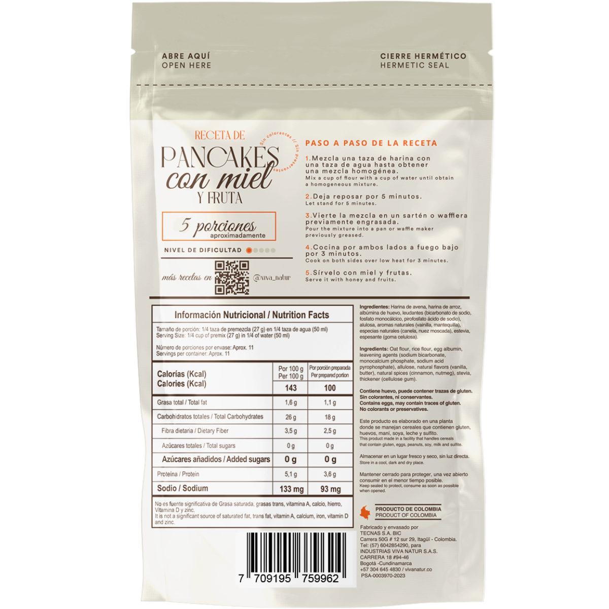 Vanilla Pancake & Waffle Mix - Viva Natur