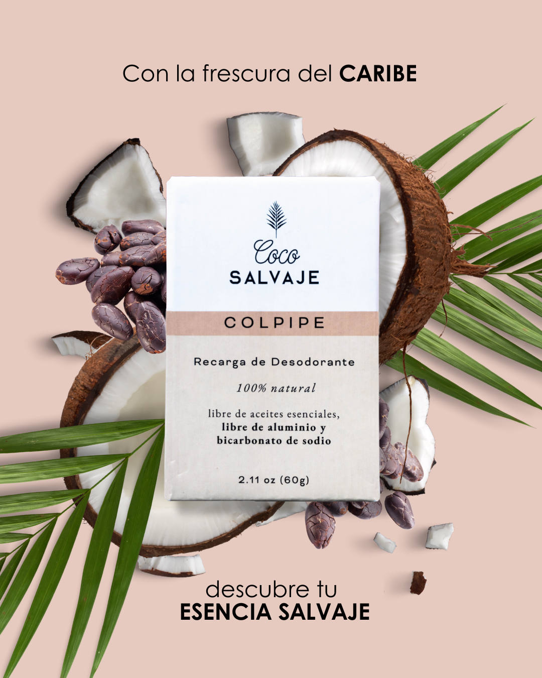 COLPIPE natural deodorant stick with a gentle scent for sensitive skin. 60 g