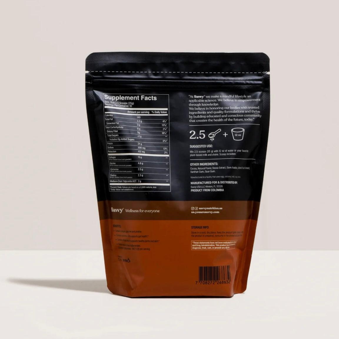 Savvy Bone Broth Power® chocolate 560gr - Delicious Balance