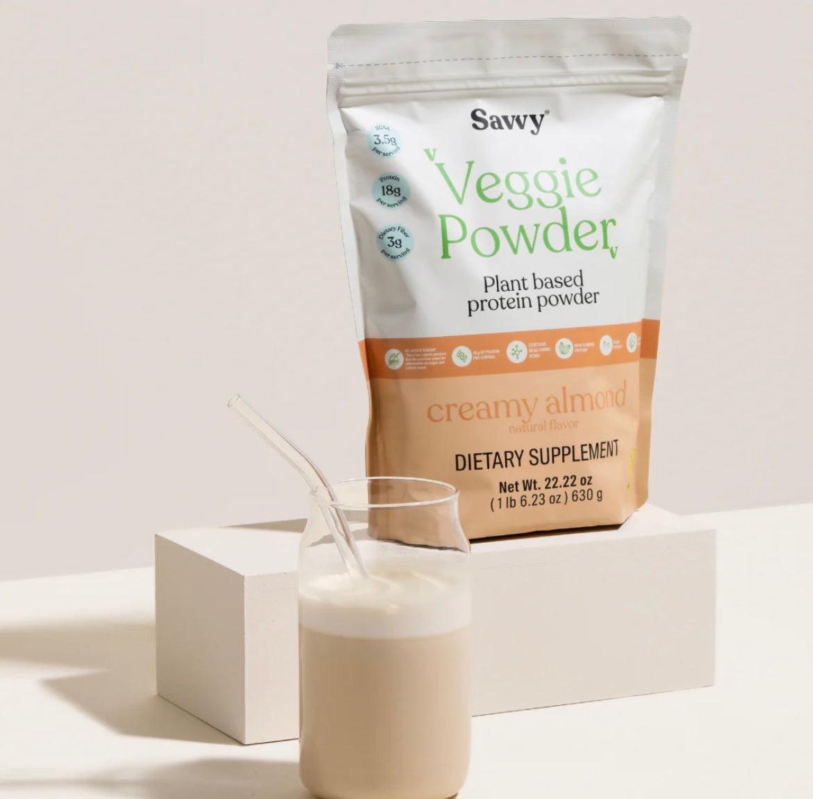 Savvy Plant-based protein | Veggie Powder creamy almond 630g - Delicious Balance