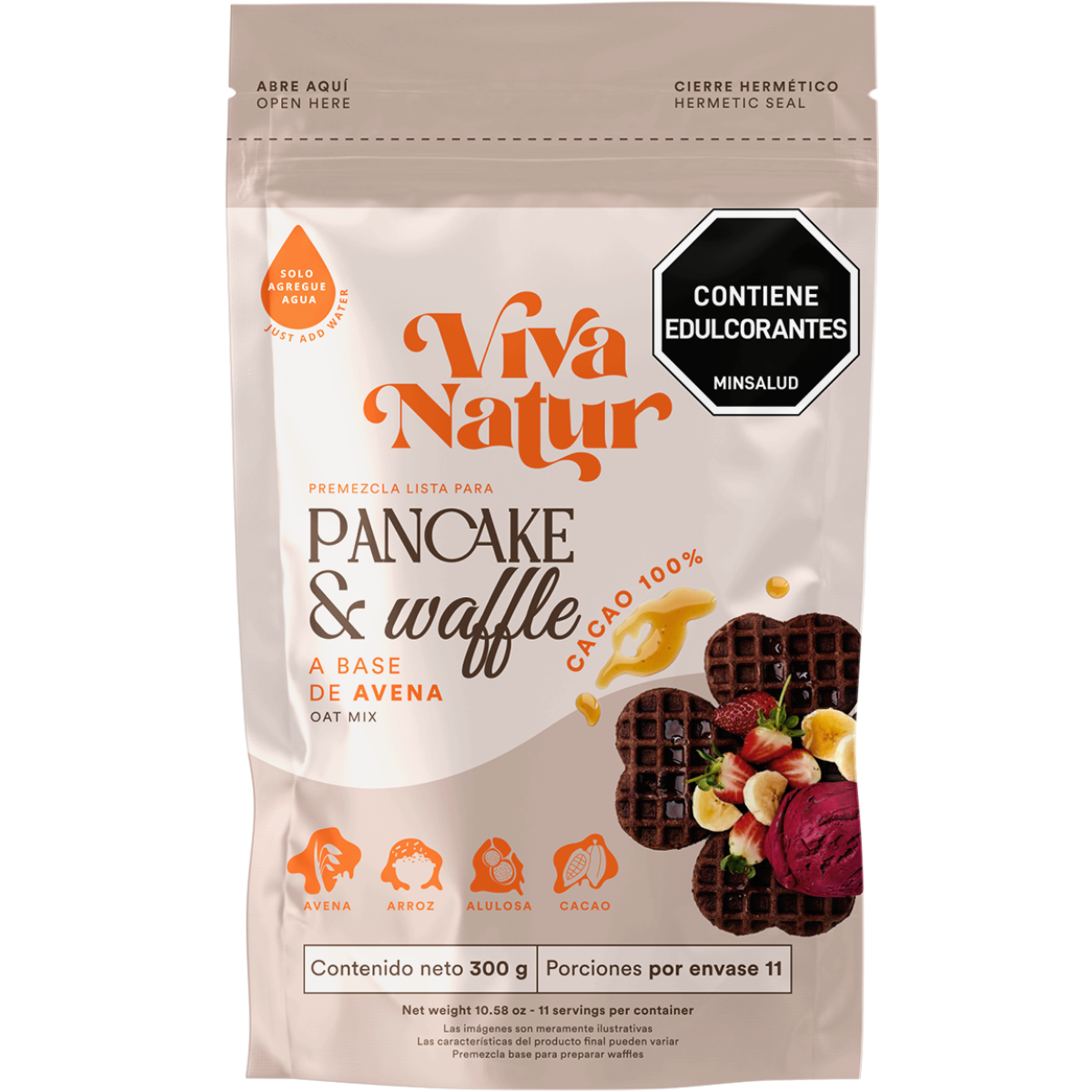 Pancake & Waffle Mix Chocolate - Viva Natur