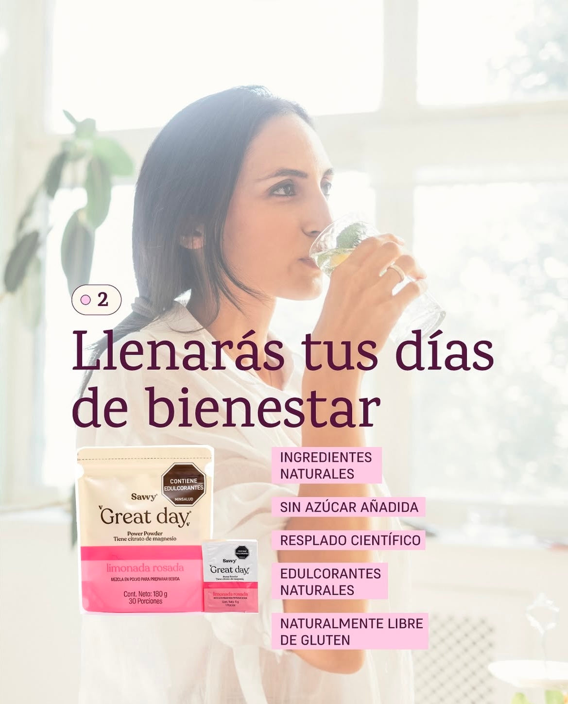 Savvy Magnesium Citrate Great Day® Pink Lemonade 3x6gr
