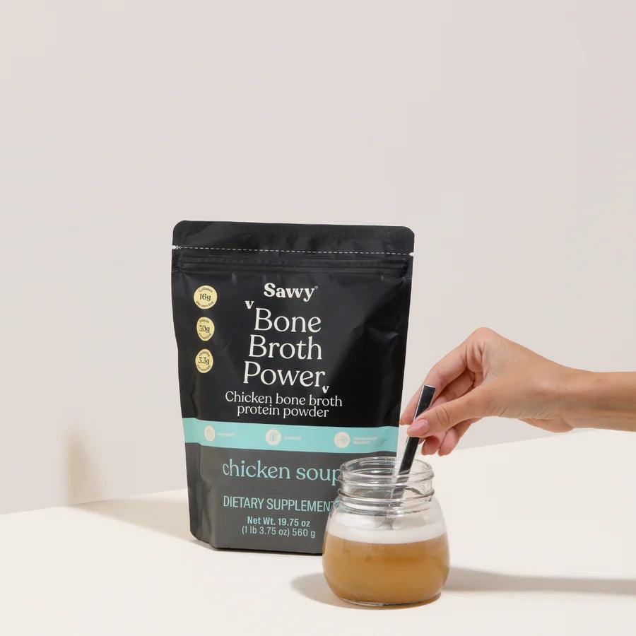 Savvy Bone Broth salted power 560gr - Delicious Balance
