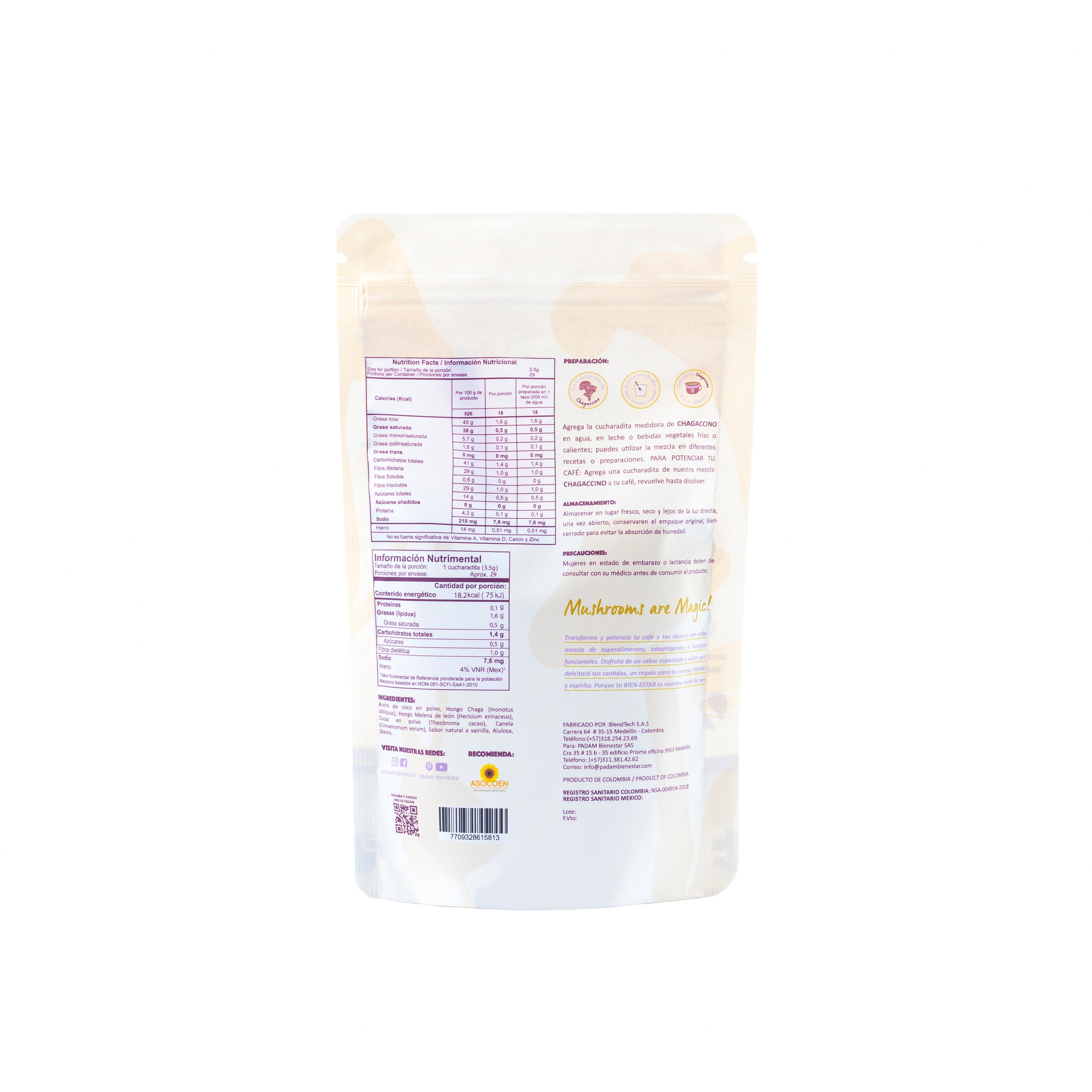 PADAM Chagaccino. 100 gr. 30 servings