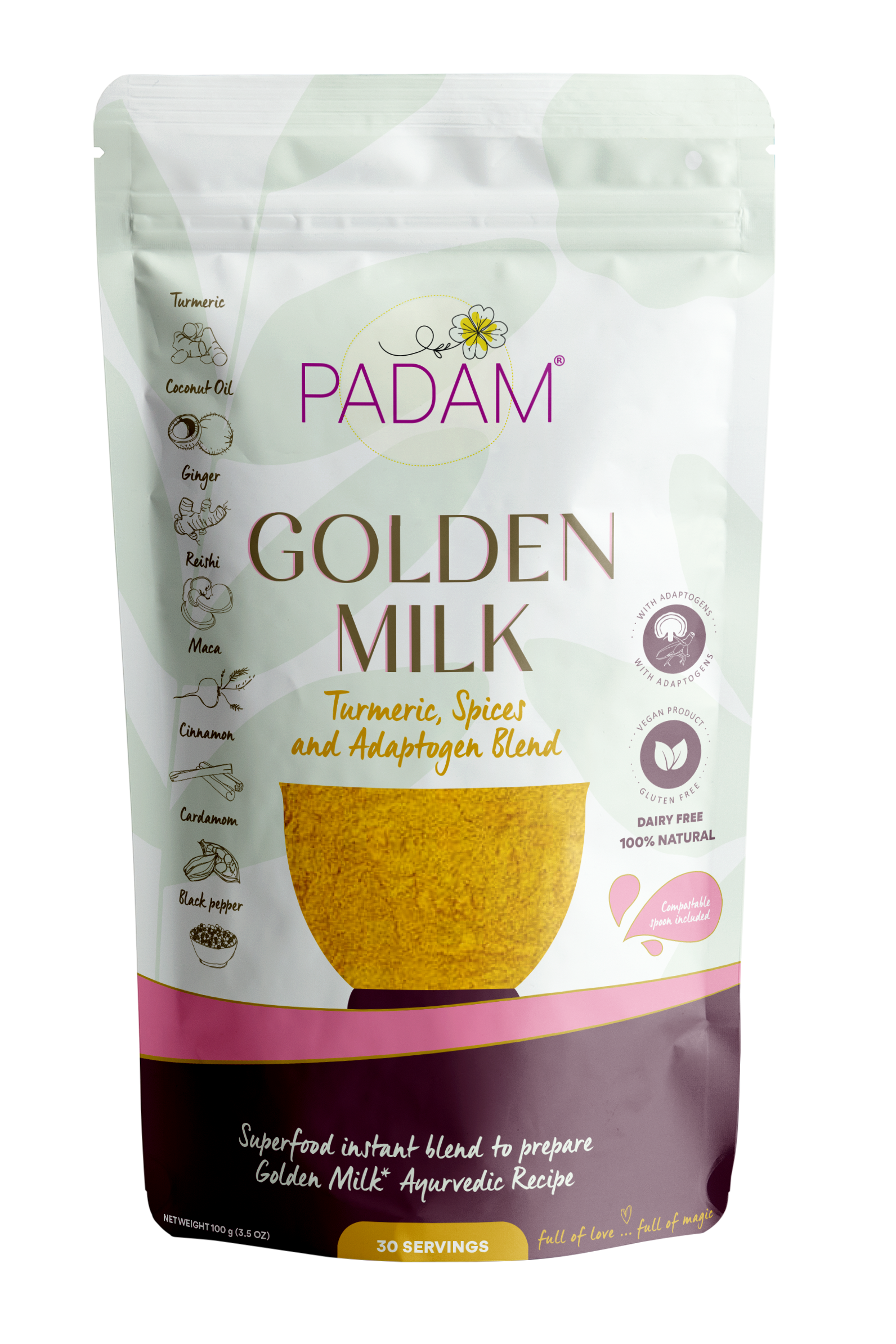 PADAM Golden Milk. 100 gr. 30 servings