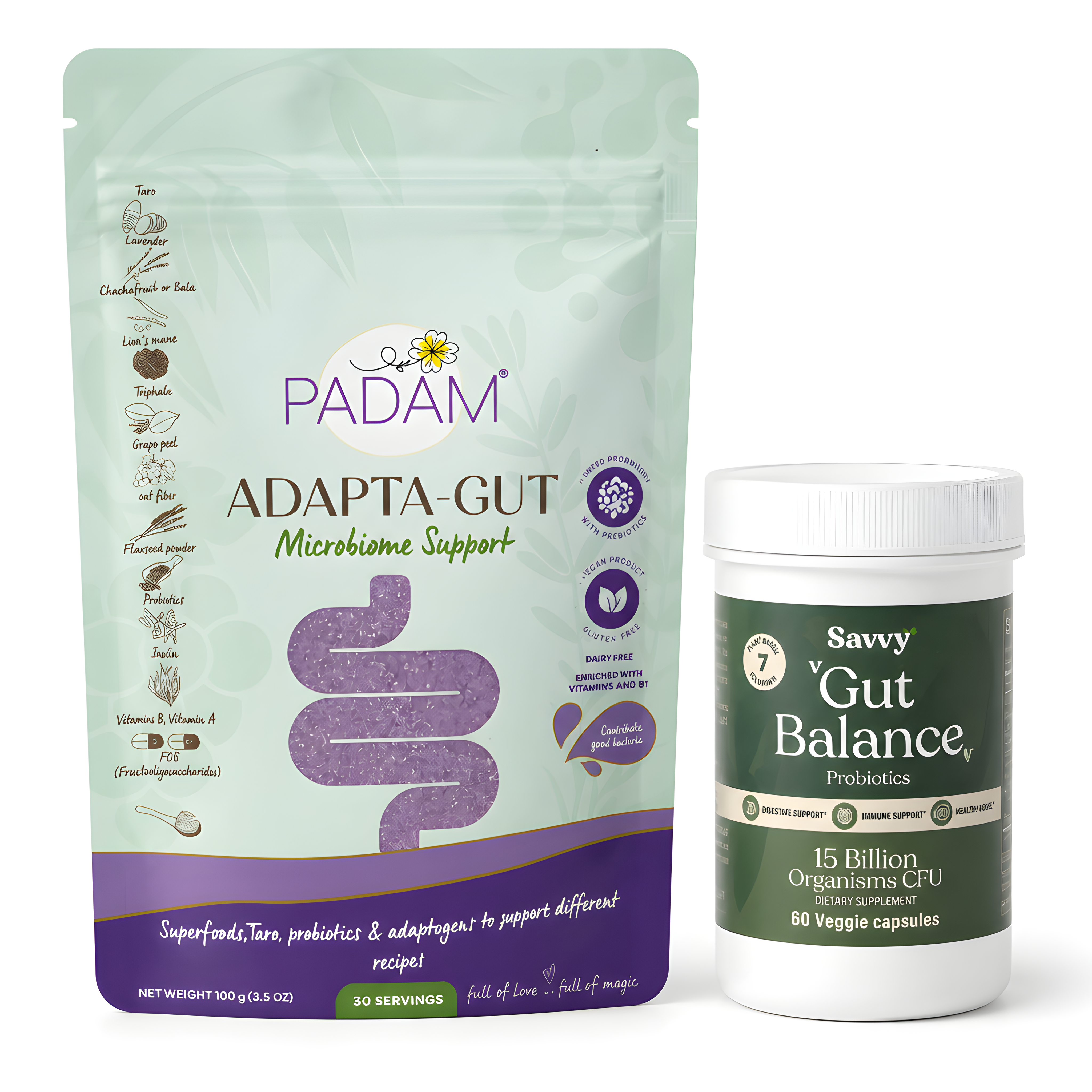 Combo Digestivo Adapta Gut Padam + Gut Balance Savvy