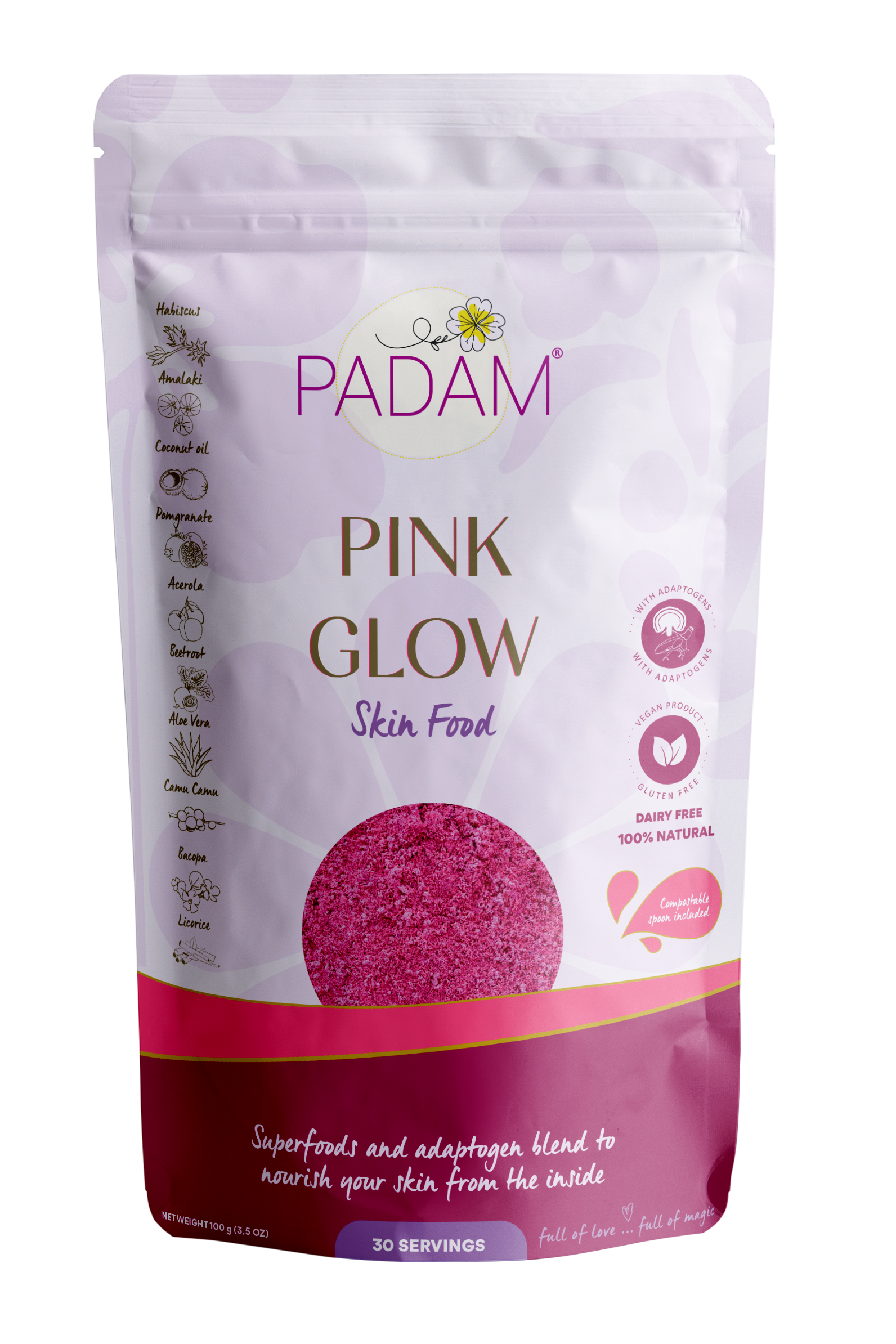 PADAM Pink Glow. 100 gr. 30 servings