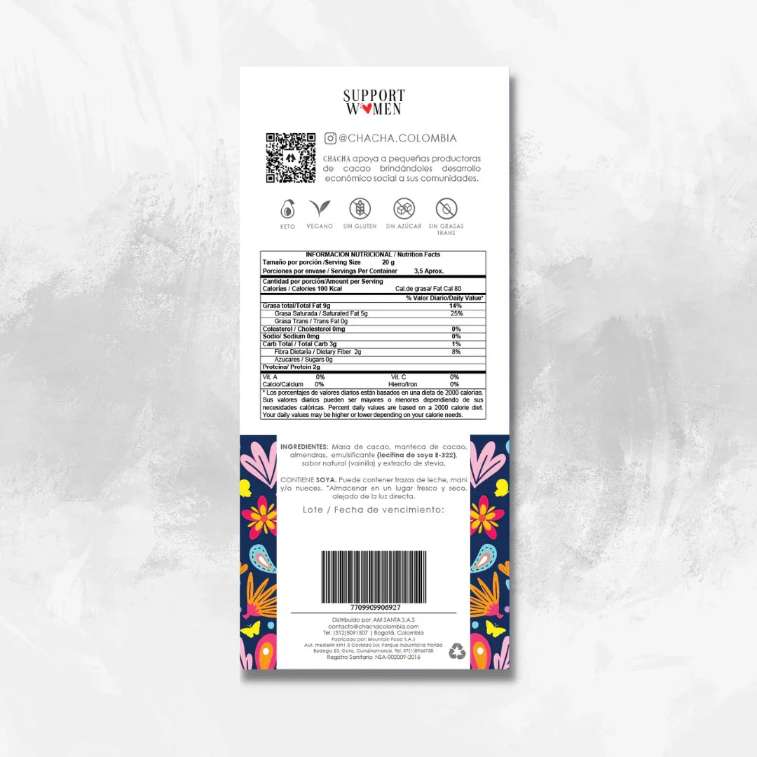 Chacha: Chocolate con Almendras - Pack de 4 unidades